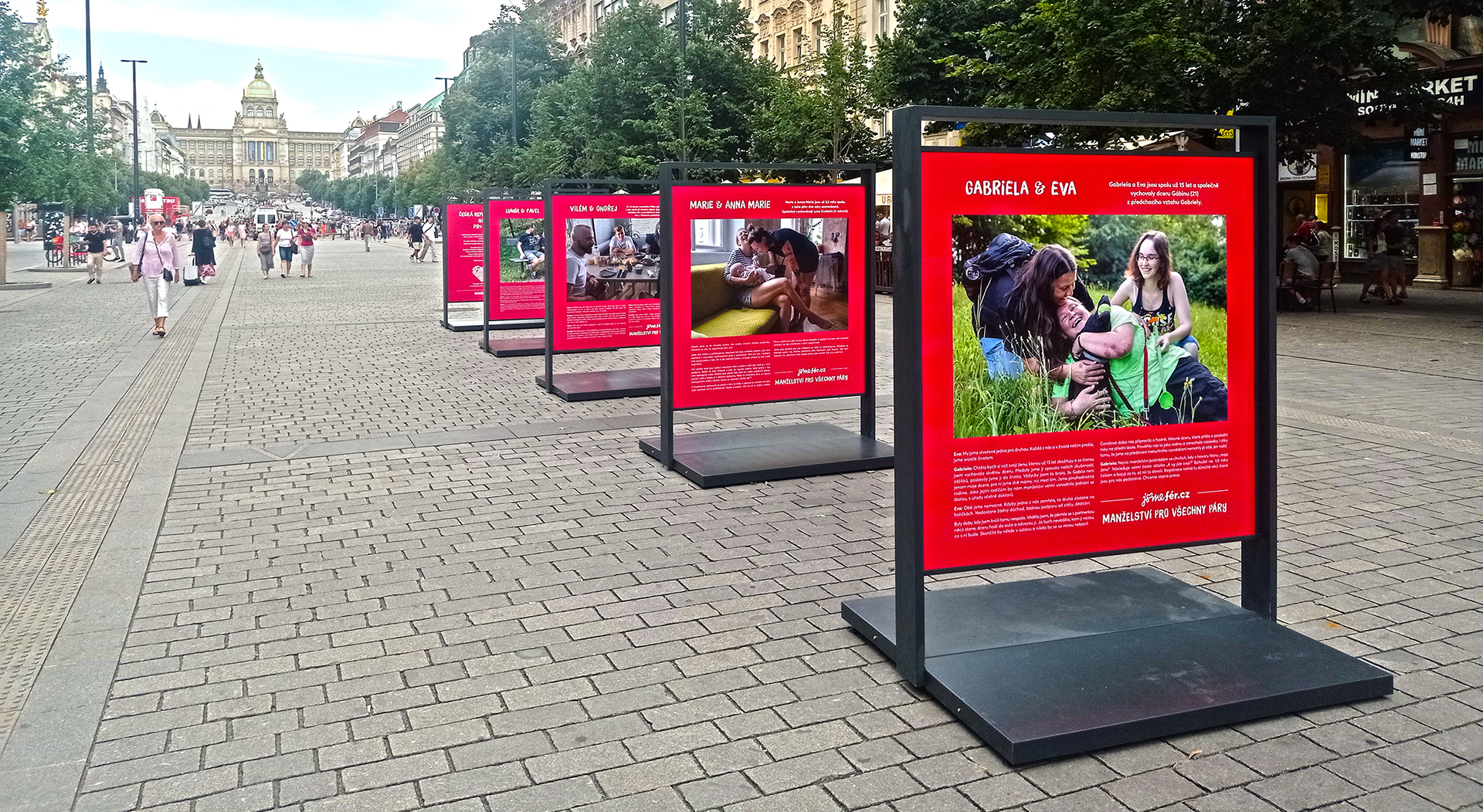 Pronájem venkovních výstavních panelů – Praha, Václavské náměstí